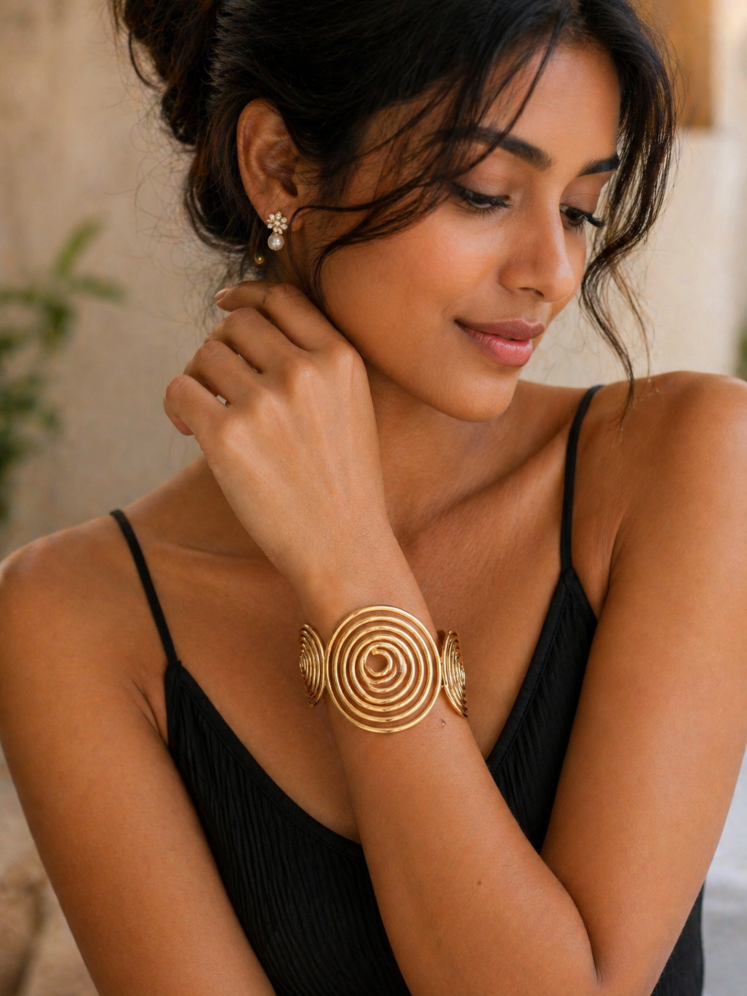 Golden Spiral Statement Hand Cuff