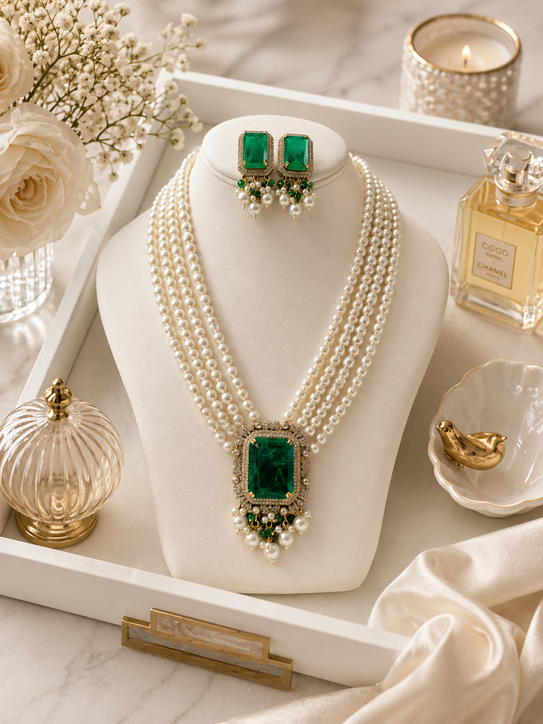 Pearl Layered Necklace Set
