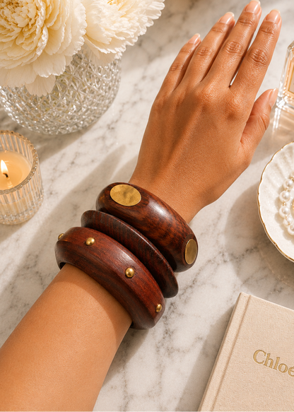 Trio Wooden Bangle Set
