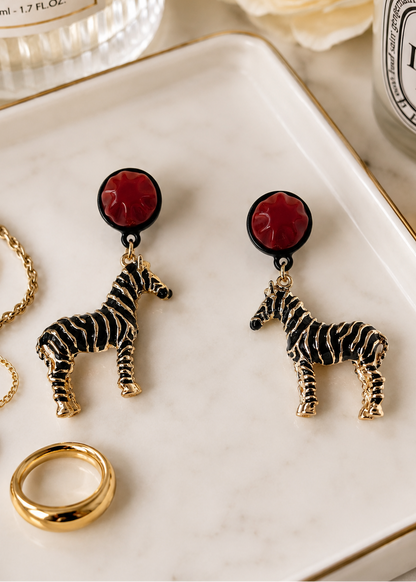 Zebra Statement Earrings