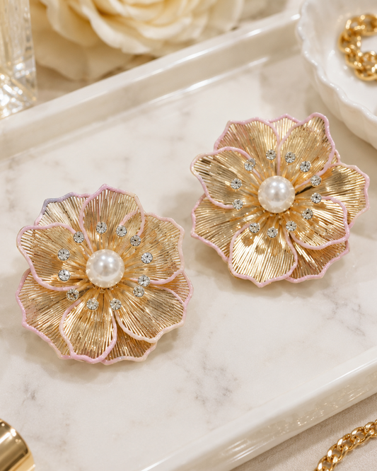 Blush Bloom Pearl Earrings