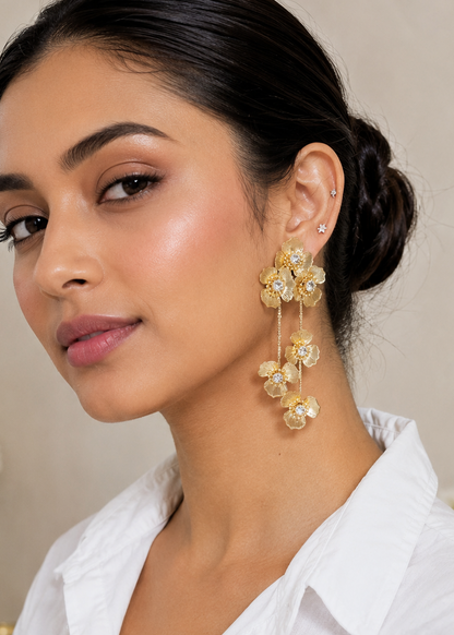 Golden Bloom Cascade Earrings