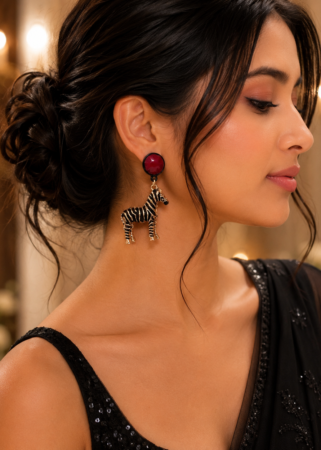 Zebra Statement Earrings