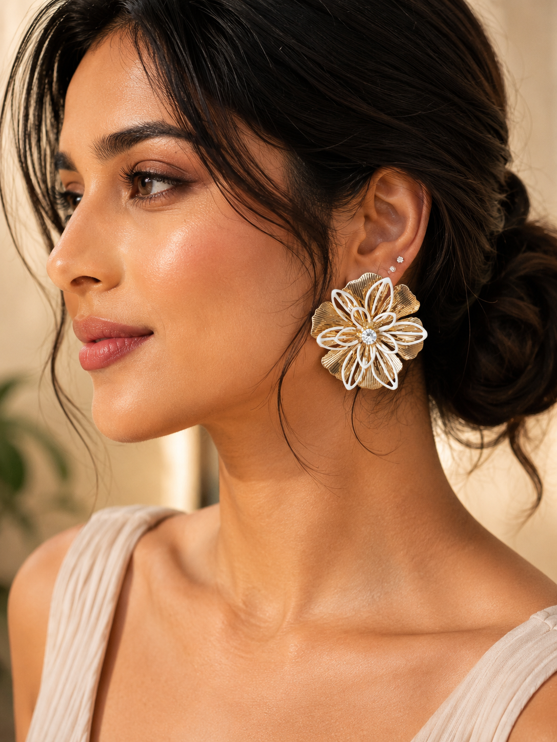 Floral Bloom Statement Earrings
