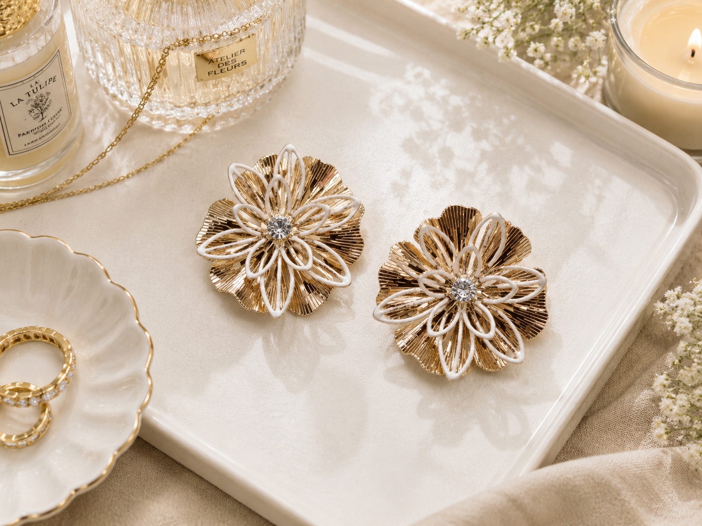 Floral Bloom Statement Earrings