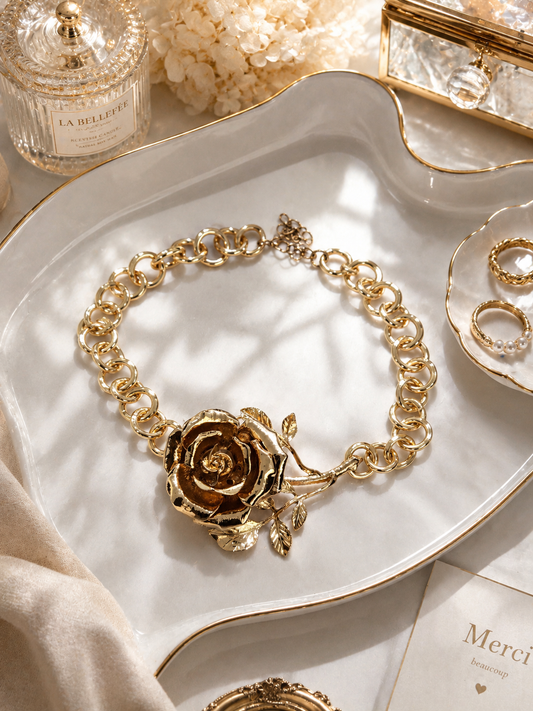 Golden Bloom Rose Choker