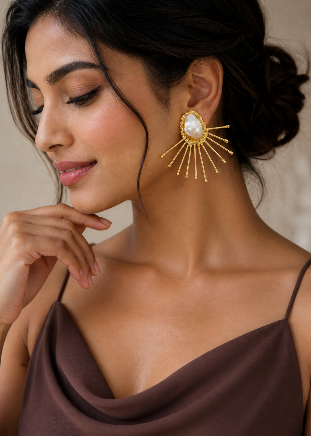 Pearl Radiance Sunburst Earrings