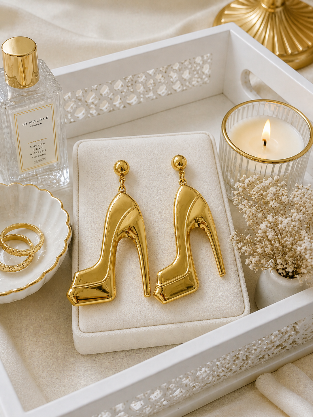 Golden Stiletto Statement Earrings