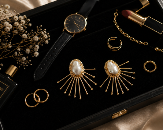 Pearl Radiance Sunburst Earrings