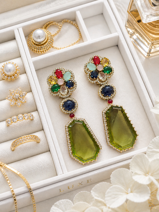 Navratna Green Luxe Earrings