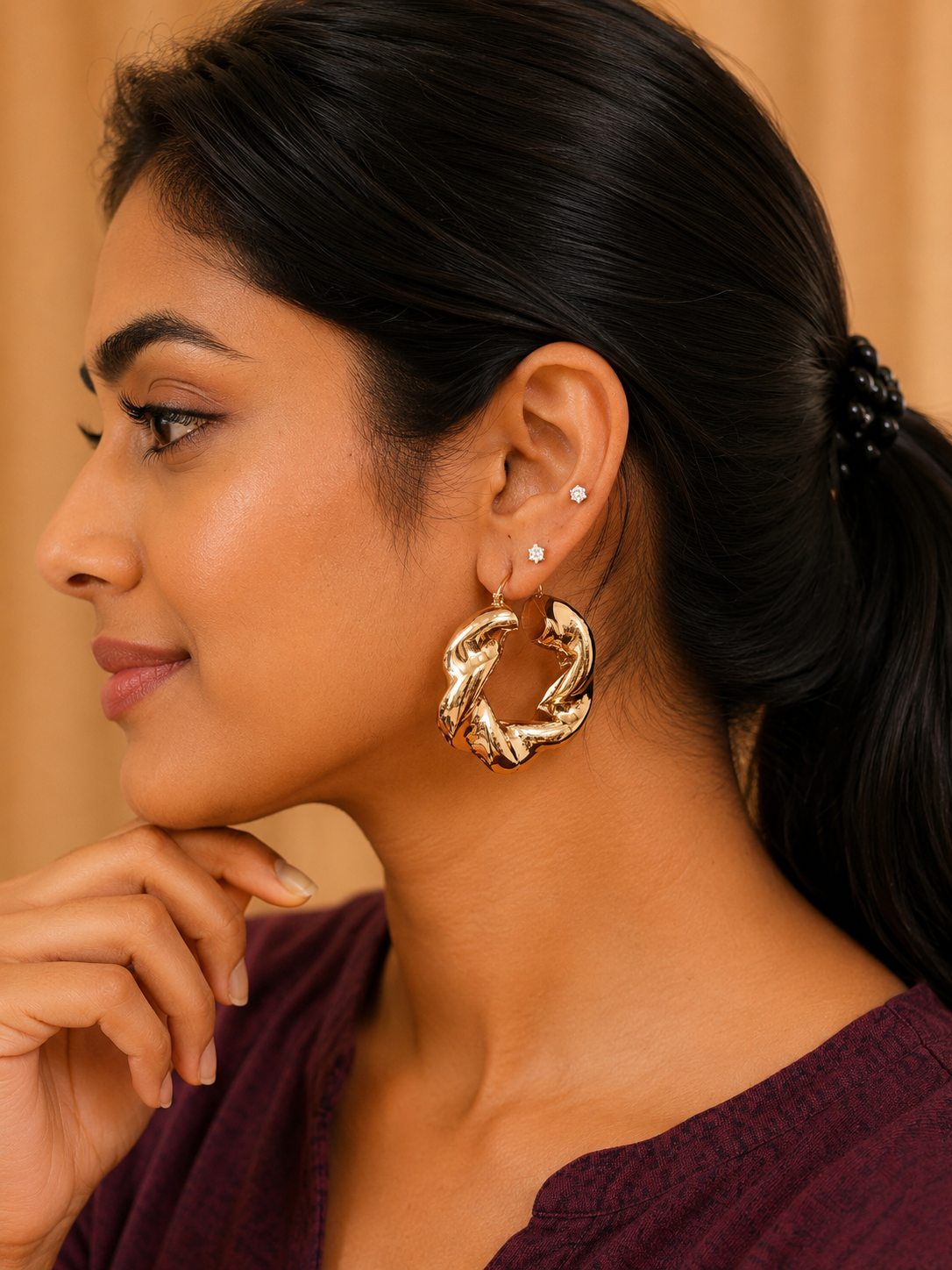 Molten Gold Hoop Earrings