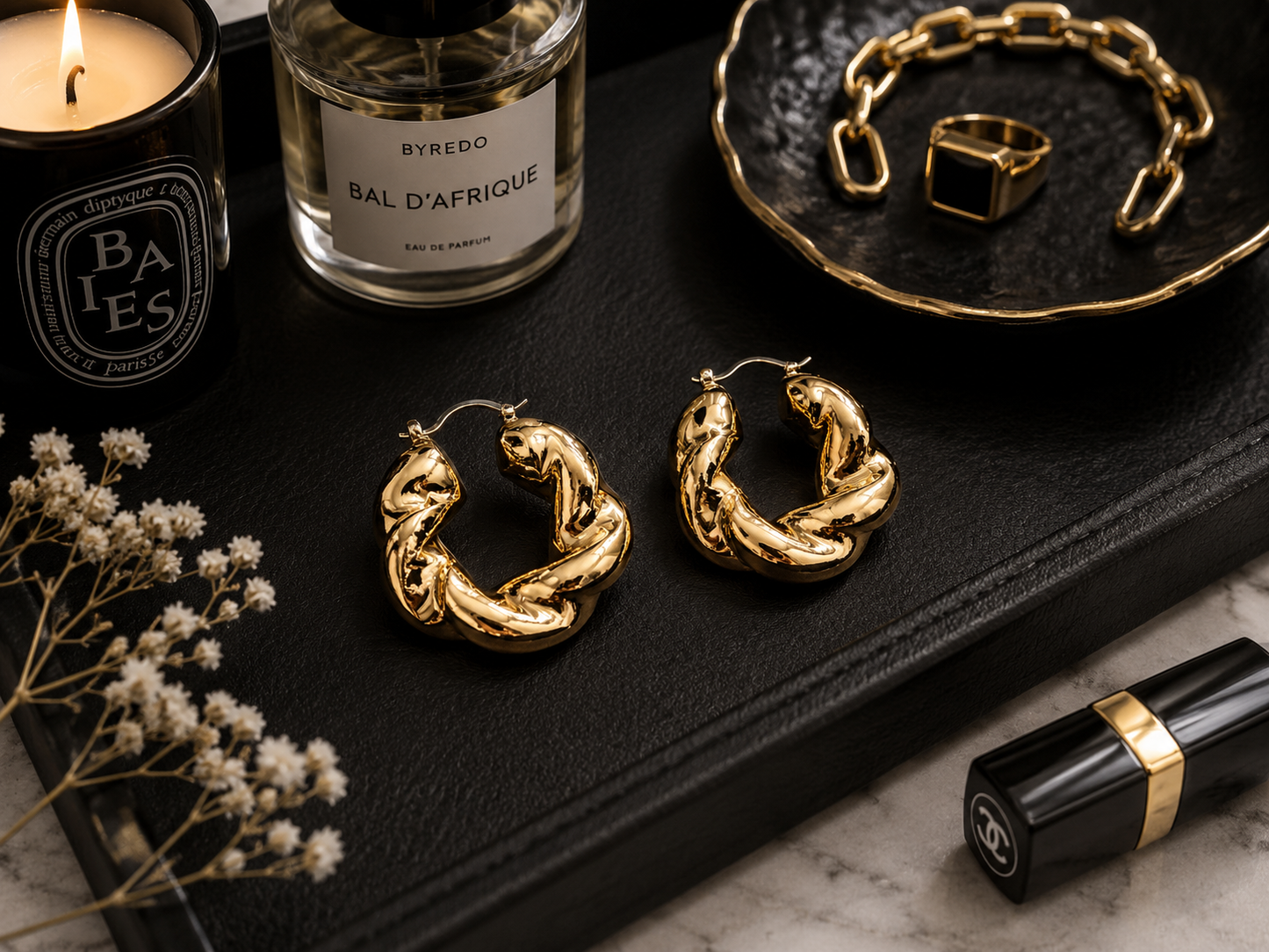 Molten Gold Hoop Earrings