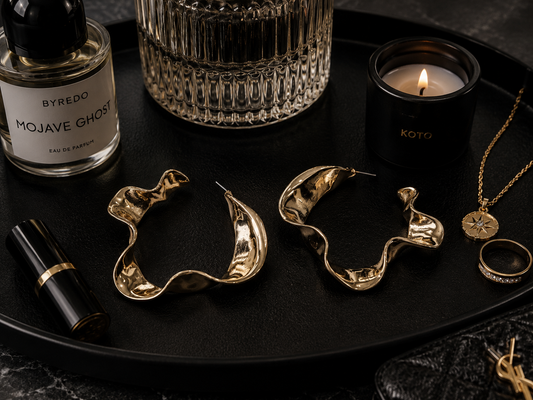 Wave Gold Hoop Earrings