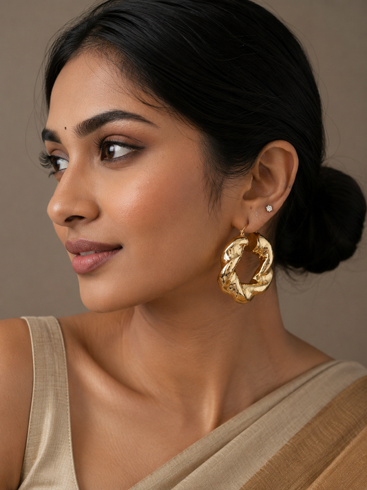 Molten Gold Hoop Earrings