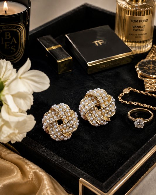 Pearl Knot Luxe Studs