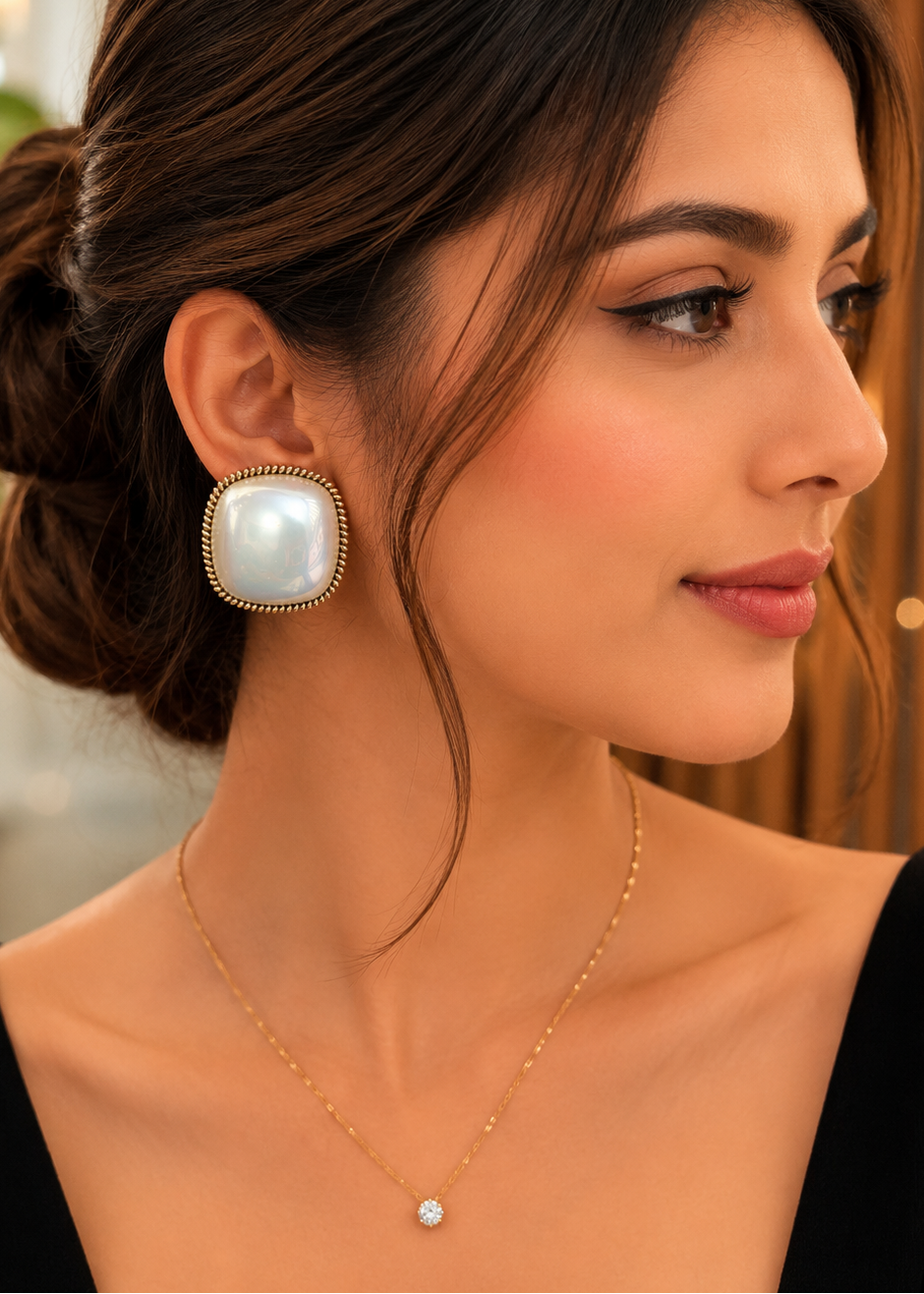 Ivory Glow Statement Studs