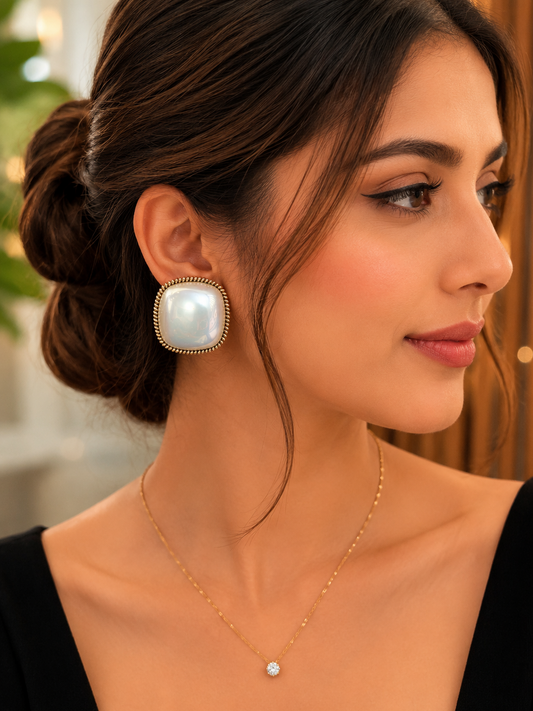 Ivory Glow Statement Studs