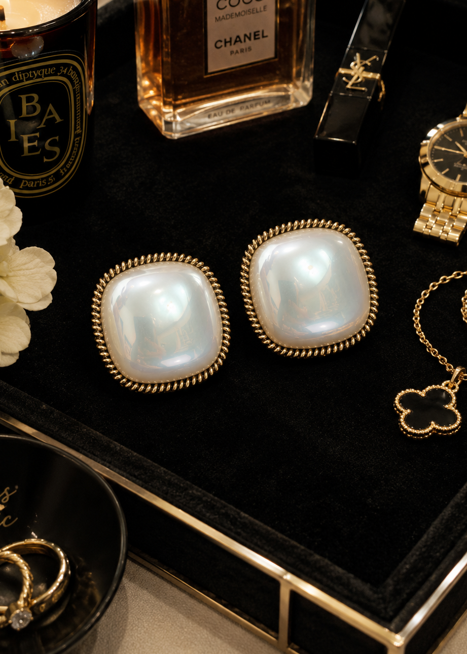 Ivory Glow Statement Studs