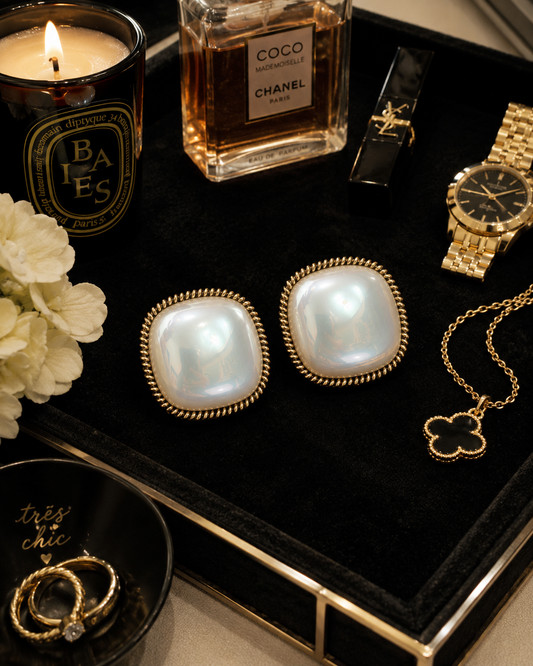 Ivory Glow Statement Studs