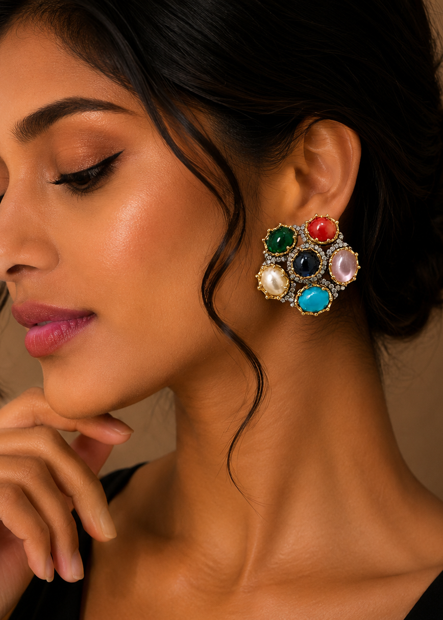 Multi-Stone Statement Studs