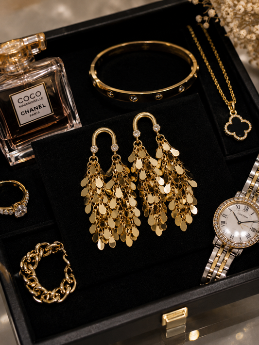 Golden Cascade Fringe Earrings