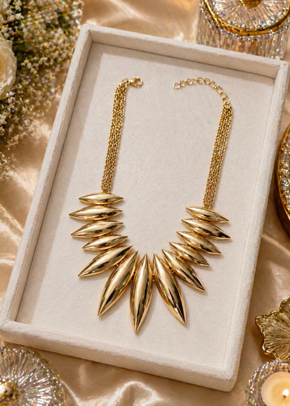 Golden Spike Collar Necklace