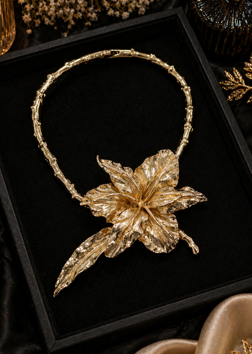 Golden Bloom Statement Necklace