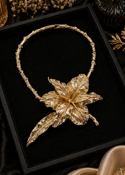 Golden Bloom Statement Necklace