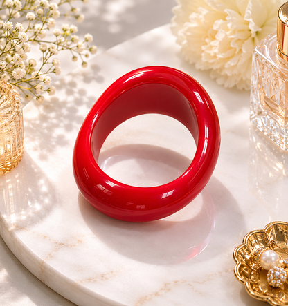 Red Tapered Resin Bangle