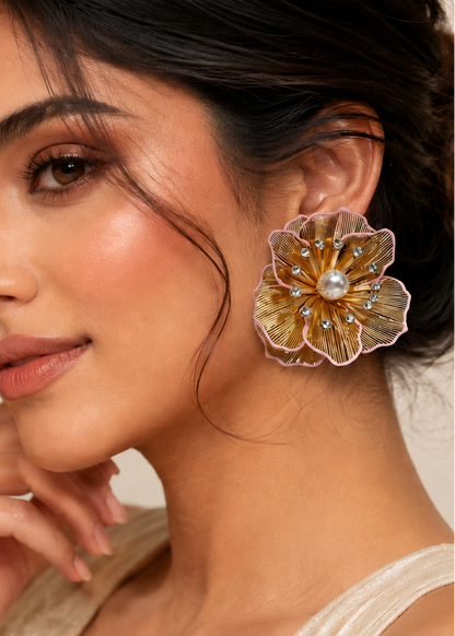 Blush Bloom Pearl Earrings