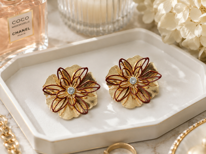 Floral Bloom Statement Earrings