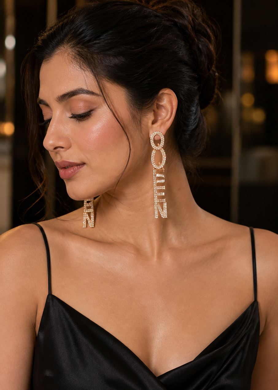 Statement Queen Drop Earrings