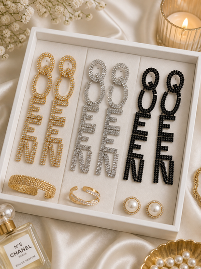 Statement Queen Drop Earrings