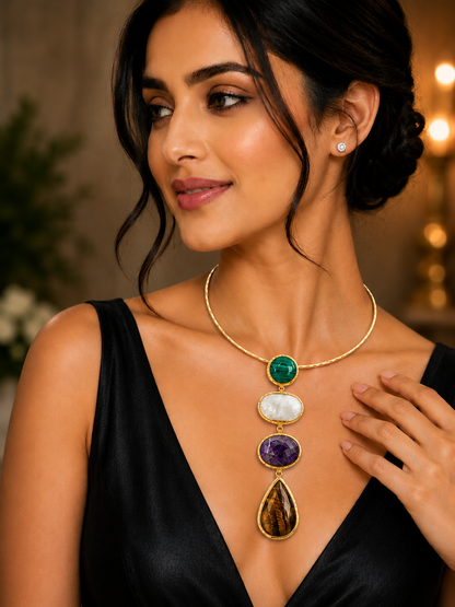 Celeste Gem Cascade Necklace