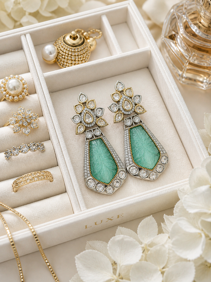 Mint Royale Kundan Drop Earrings
