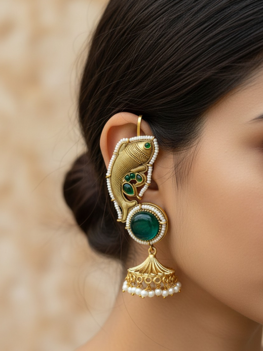 Fish motif Ear cuff Jhumkas