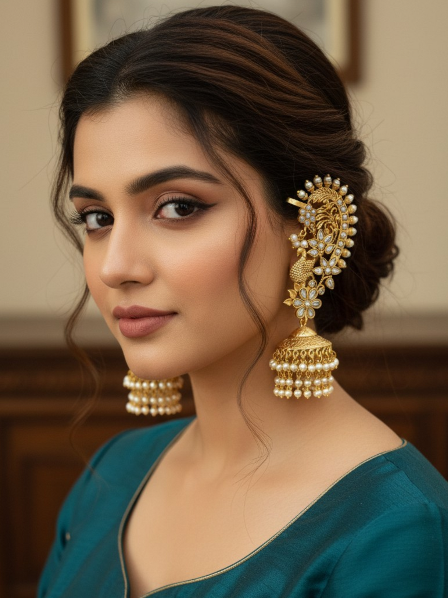 Pearl Jhumka Ear Cuffs