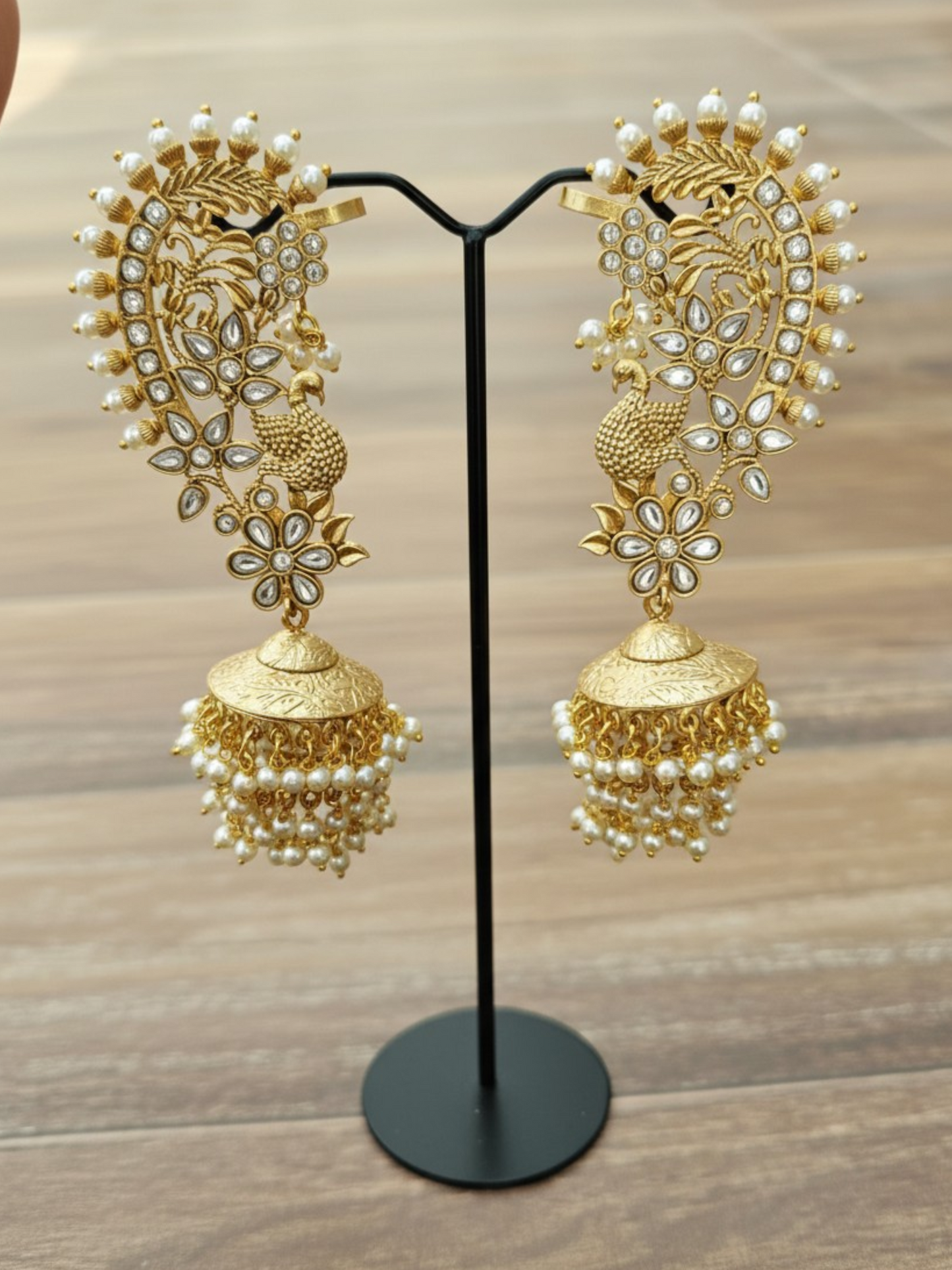 Pearl Jhumka Ear Cuffs