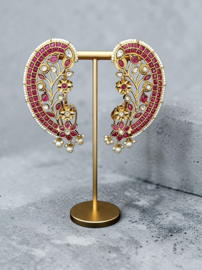 Ruby Bloom Ear Cuff