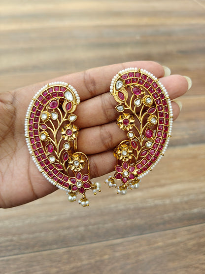 Ruby Bloom Ear Cuff