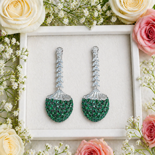 Emerald Drop Chandelier Earrings