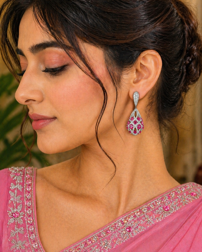 Rosette Drop Chandelier Earrings