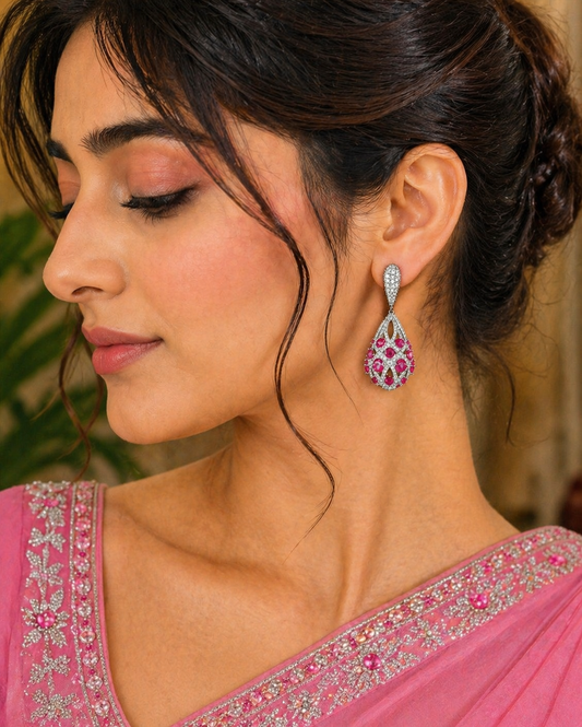 Rosette Drop Chandelier Earrings