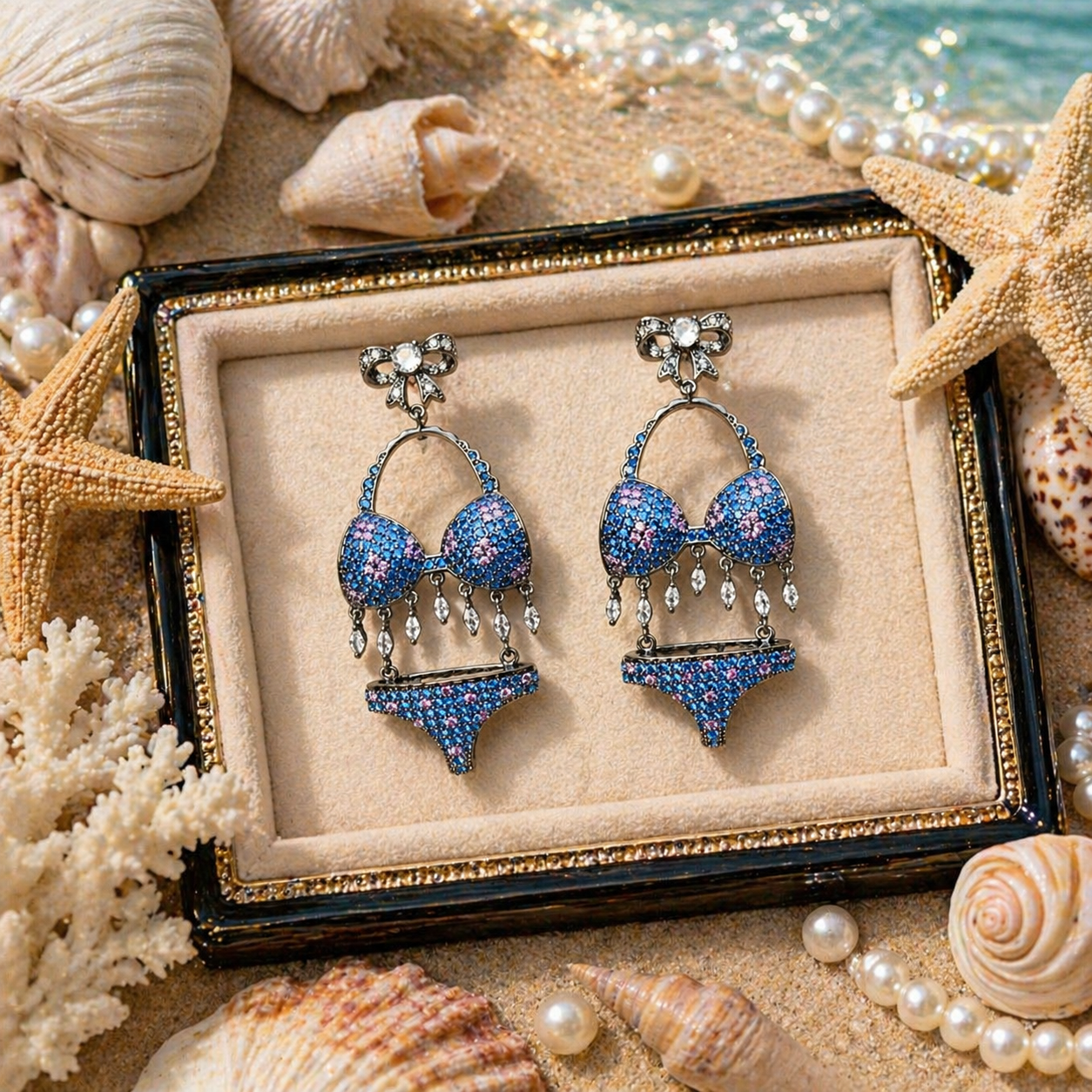 Coastal Bikini Chandelier Earrings
