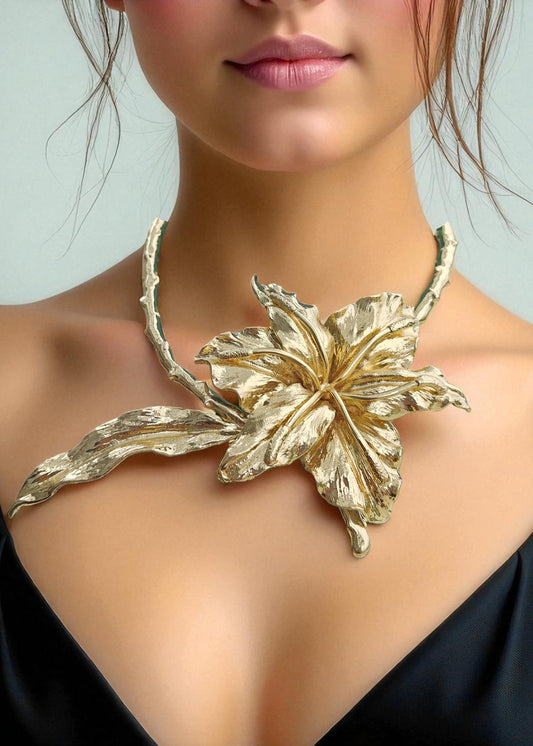 Golden Bloom Statement Necklace