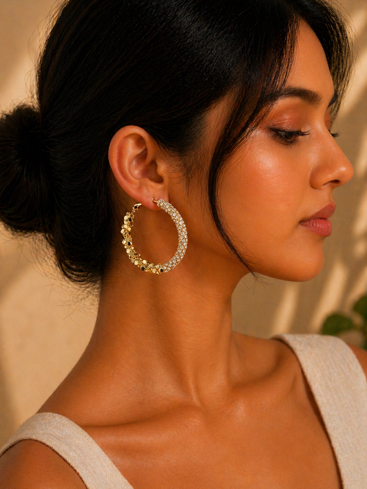 Golden Spark Hoops