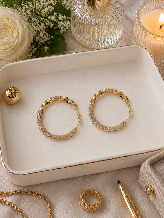 Golden Spark Hoops