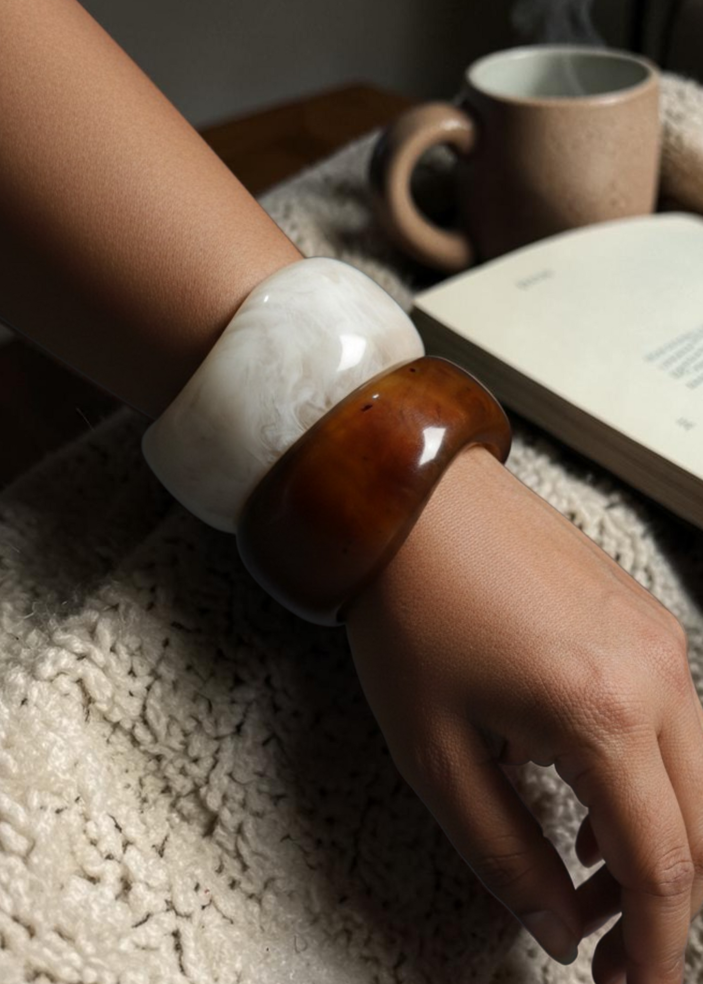 Curved Resin Bangle Set