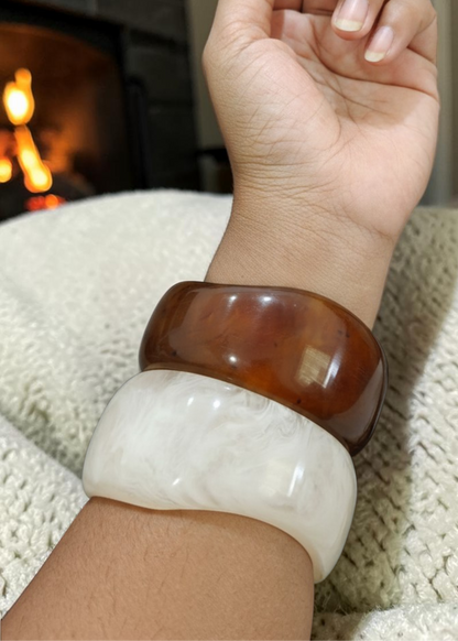 Curved Resin Bangle Set