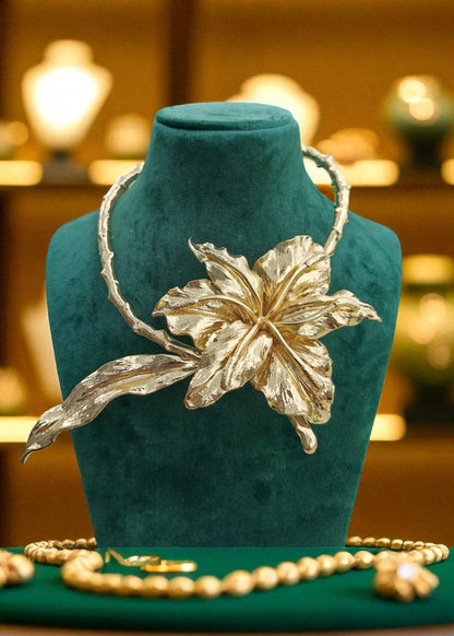 Golden Bloom Statement Necklace